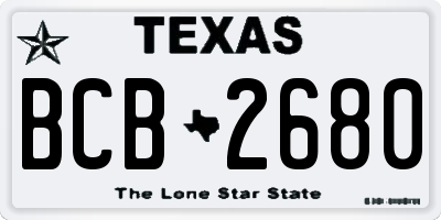 TX license plate BCB2680