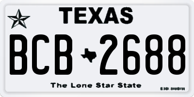 TX license plate BCB2688