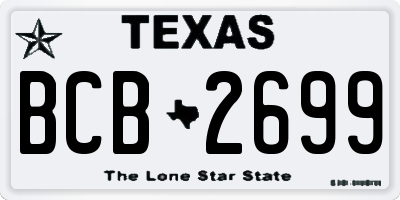 TX license plate BCB2699