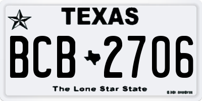 TX license plate BCB2706