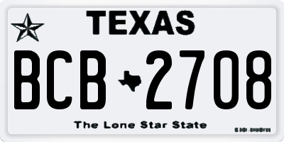 TX license plate BCB2708