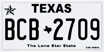 TX license plate BCB2709