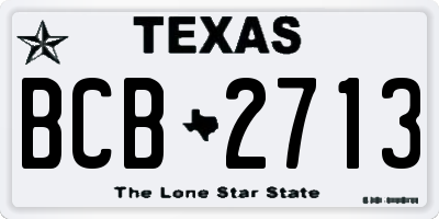 TX license plate BCB2713