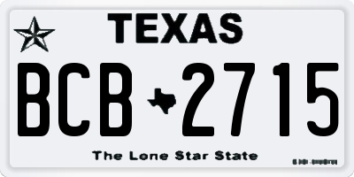 TX license plate BCB2715