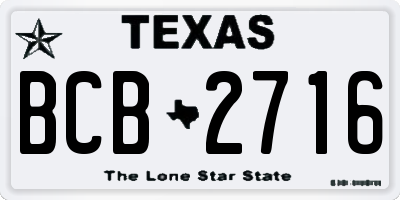 TX license plate BCB2716