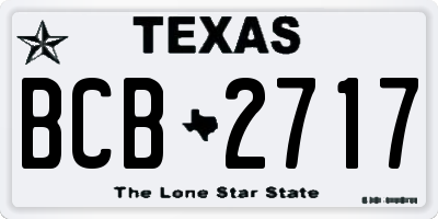 TX license plate BCB2717