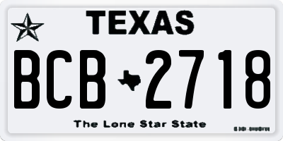 TX license plate BCB2718