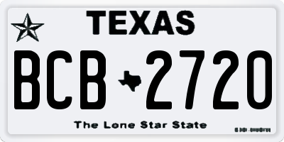TX license plate BCB2720