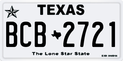 TX license plate BCB2721