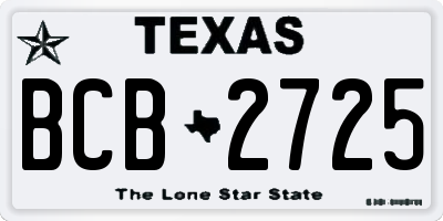 TX license plate BCB2725