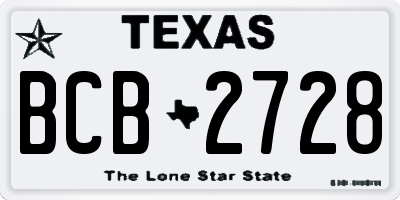 TX license plate BCB2728