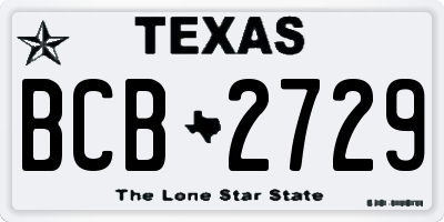 TX license plate BCB2729