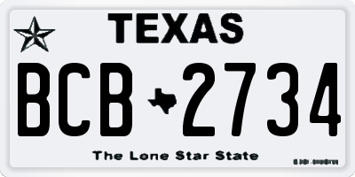 TX license plate BCB2734