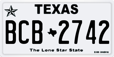 TX license plate BCB2742
