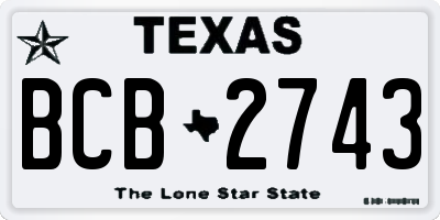 TX license plate BCB2743