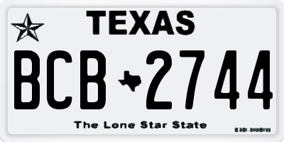 TX license plate BCB2744