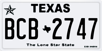 TX license plate BCB2747