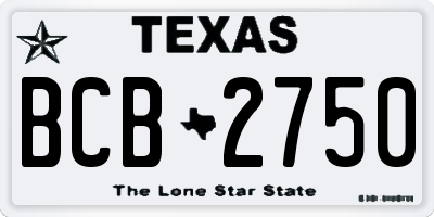 TX license plate BCB2750