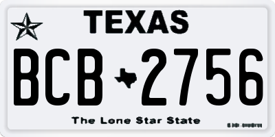 TX license plate BCB2756