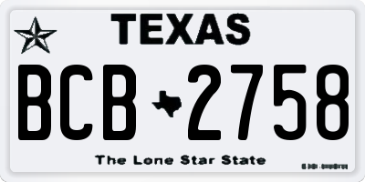 TX license plate BCB2758