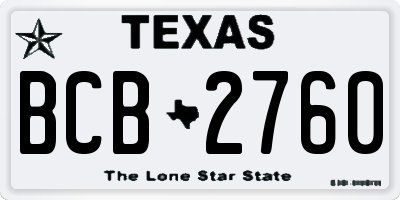 TX license plate BCB2760