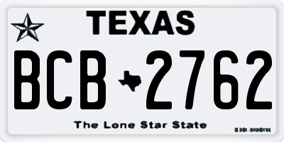 TX license plate BCB2762