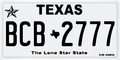 TX license plate BCB2777
