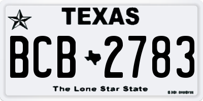 TX license plate BCB2783