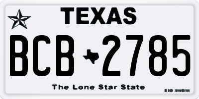 TX license plate BCB2785