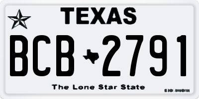 TX license plate BCB2791