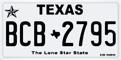 TX license plate BCB2795