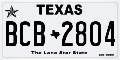 TX license plate BCB2804
