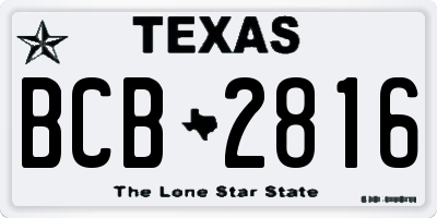 TX license plate BCB2816