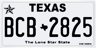 TX license plate BCB2825