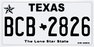 TX license plate BCB2826