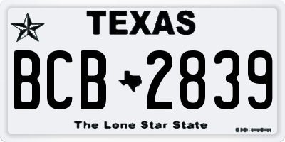 TX license plate BCB2839