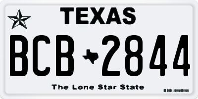 TX license plate BCB2844