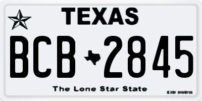 TX license plate BCB2845