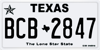 TX license plate BCB2847
