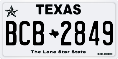 TX license plate BCB2849