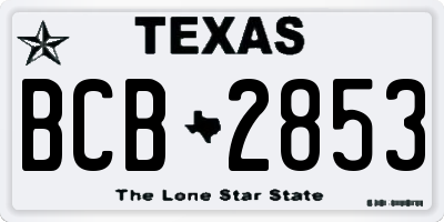 TX license plate BCB2853