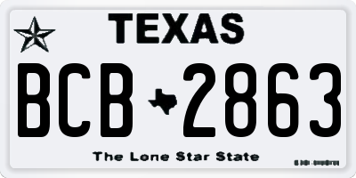 TX license plate BCB2863