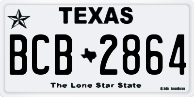 TX license plate BCB2864