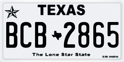 TX license plate BCB2865