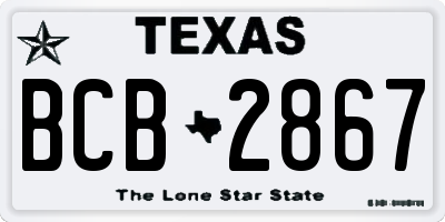 TX license plate BCB2867