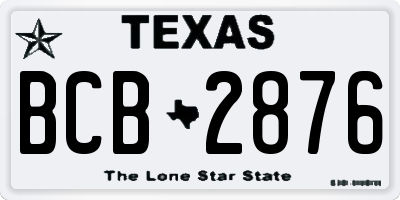 TX license plate BCB2876
