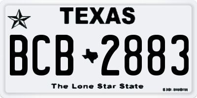 TX license plate BCB2883