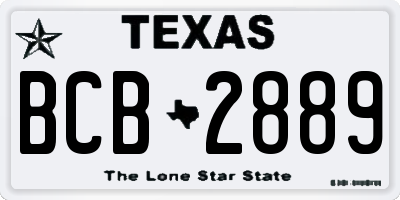 TX license plate BCB2889