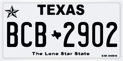 TX license plate BCB2902