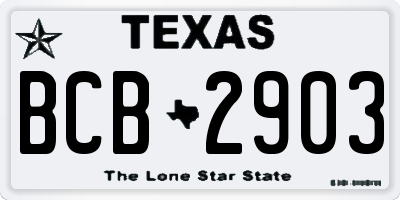 TX license plate BCB2903
